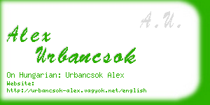 alex urbancsok business card